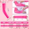 Zhehao 24 Pairs Breast Cancer Awareness Arm Sleeves Ribbon Sports Compression Arm Sleeve for Baseball Football Women Men(Pink,Small) view 2