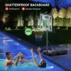 FCH Poolside Basketball Hoop, Adjustable Height 45"-53" Swimming Pool Basketball System with 32" X 23" PVC Backbord 2 Basketball Nets for Both Teens and Adults (Blk w/Hoop Light & Ball) view 3