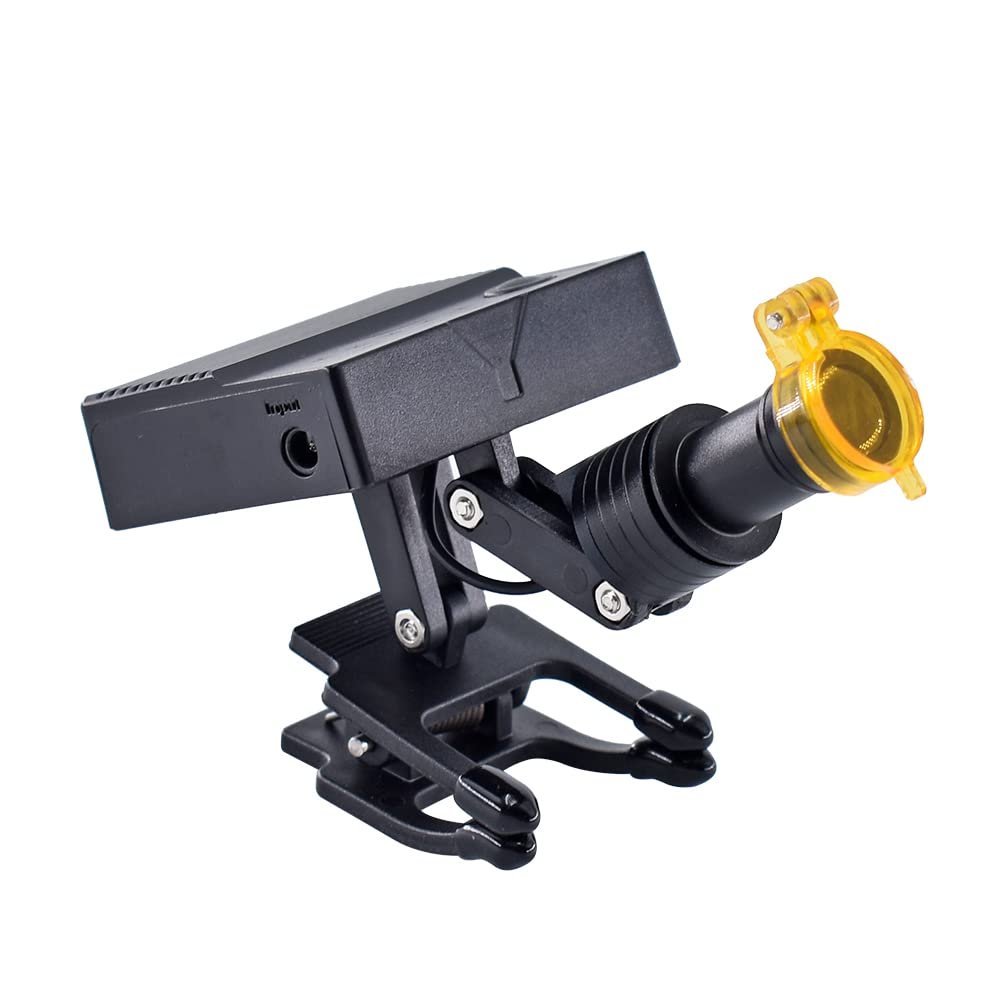 EUSONYSU 5W LED Headlight for Brightness Adjustable Binocular Magnifier Spotlight Loupes with Glasses Clip Yellow Filter