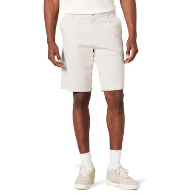 Amazon Essentials Men's Slim-Fit 11" Flat-Front Comfort Stretch Chino Shorts, Stone, 38