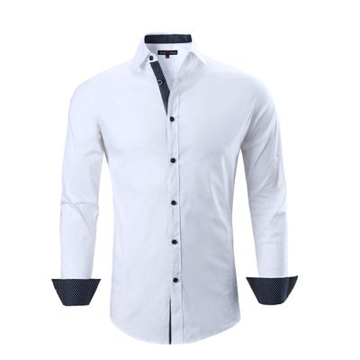 Alex Vando Mens Dress Shirts Regular Fit Long Sleeve Stretch Business Dress Shirts for Men,White,5X Large