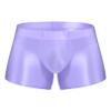 Agoky Men's Underwear Ice Silk Boxer Breathable Seamless Transparent Briefs Smooth Underpants Light Purple Medium view 1