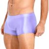Agoky Men's Underwear Ice Silk Boxer Breathable Seamless Transparent Briefs Smooth Underpants Light Purple Medium view 3