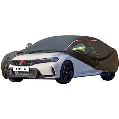 ACHETE Car Covers are Suitable for 2018-2023 Honda Civic Type R Limited Edition/Touring, Sun and Snow Resistant Oxford Fabric Car Cover,with Side Door Zip (Color : Black, Size : Limited Edition)