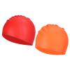 PATIKIL Silicone Swim Cap, 2 Pack Waterproof Swimming Hat Non-Slip Adult Swimming Caps for Women and Men Swim Training Racing, Orange Red view 1