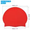 PATIKIL Silicone Swim Cap, 2 Pack Waterproof Swimming Hat Non-Slip Adult Swimming Caps for Women and Men Swim Training Racing, Orange Red view 2