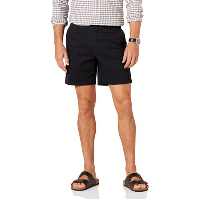 Amazon Essentials Men's Slim-Fit 7" Stretch Chino Shorts, Black, 38