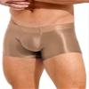 Agoky Men's Underwear Ice Silk Boxer Breathable Seamless Transparent Briefs Smooth Underpants Coffee Large view 2