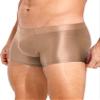 Agoky Men's Underwear Ice Silk Boxer Breathable Seamless Transparent Briefs Smooth Underpants Coffee Large view 4
