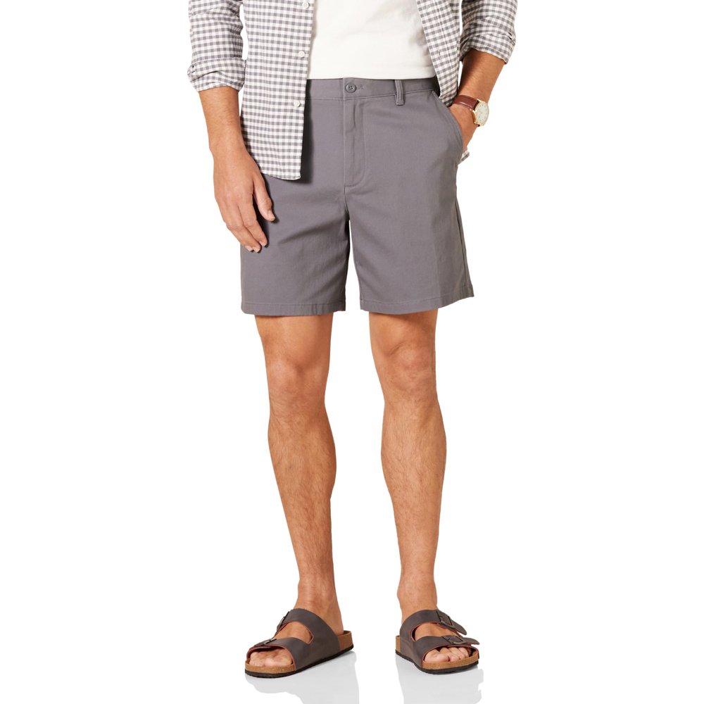 Amazon Essentials Men's Classic-Fit 7" Comfort Stretch Chino Shorts, Charcoal, 38