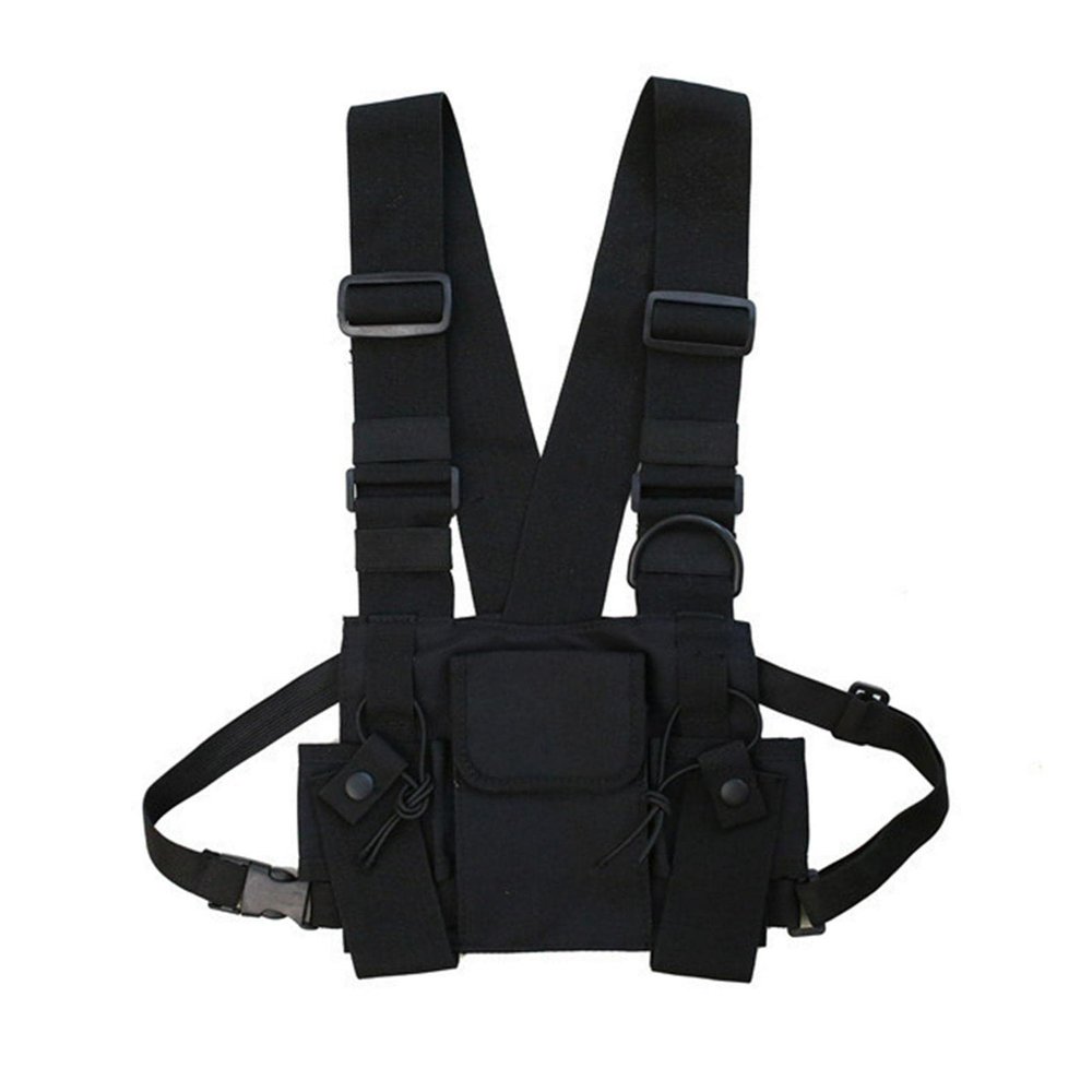 Vest Chest Bag Waterproof Running Vest Phone Holder Shoulder Bags Chest Rig Bag Adjustable Waist Pockets for Sports Camping Hiking Fitness Travel