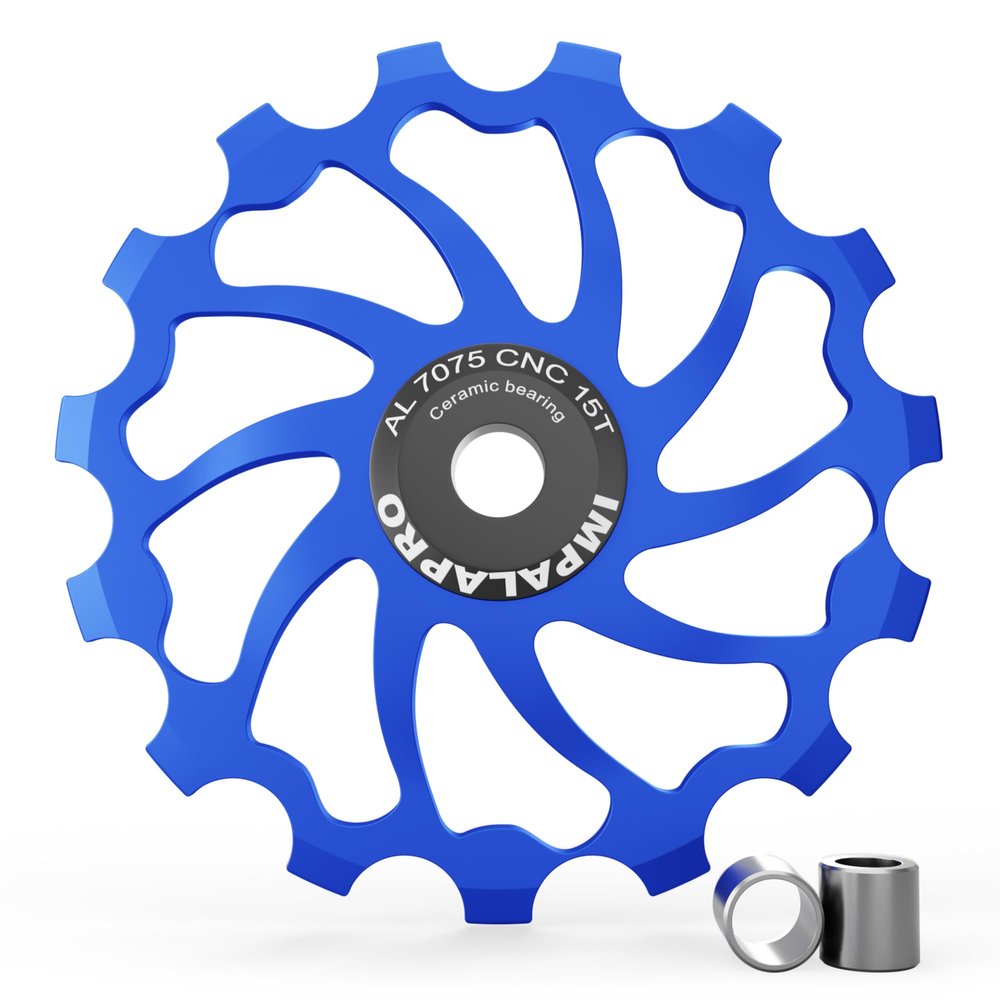 IMPALAPRO Bike Oversized Ceramic Derailleur Pulley Wheel 15T/17T (15T Blue)