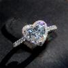 LRGKMCWTOB Charm Heart Shape Ring Faux Cubic Zirconia Cut Dainty Ring Promise Statement Diamond Charm Ring Princess Deluxe Luxury Female Cubic Zirconia Ring Gift Cocktail Prom Party Size 7 view 1