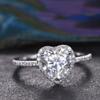 LRGKMCWTOB Charm Heart Shape Ring Faux Cubic Zirconia Cut Dainty Ring Promise Statement Diamond Charm Ring Princess Deluxe Luxury Female Cubic Zirconia Ring Gift Cocktail Prom Party Size 7 view 3