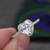 LRGKMCWTOB Charm Heart Shape Ring Faux Cubic Zirconia Cut Dainty Ring Promise Statement Diamond Charm Ring Princess Deluxe Luxury Female Cubic Zirconia Ring Gift Cocktail Prom Party Size 7 view 4