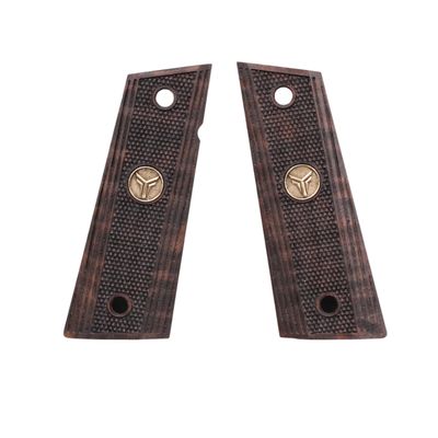 Tactical Mak Grips Girsan 1911 Grip Black Gun Grips Natural Wood Grip 3D Texture with German Silver Carving Perfect for Your Holster Weapon Speed and Accuracy and Design (Vari 6)