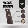 Tactical Mak Grips Girsan 1911 Grip Black Gun Grips Natural Wood Grip 3D Texture with German Silver Carving Perfect for Your Holster Weapon Speed and Accuracy and Design (Vari 6) view 3