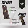 Tactical Mak Grips Girsan 1911 Grip Black Gun Grips Natural Wood Grip 3D Texture with German Silver Carving Perfect for Your Holster Weapon Speed and Accuracy and Design (Vari 6) view 4