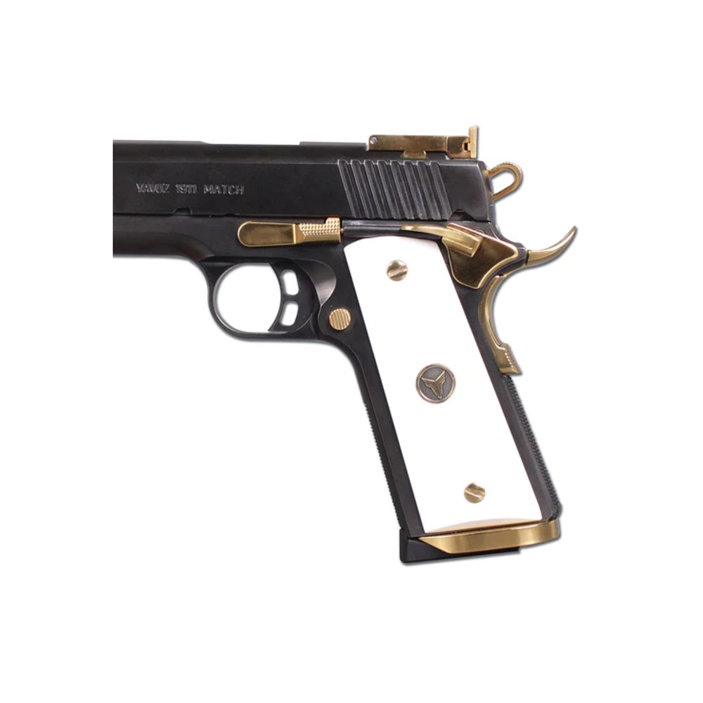 Tactical Mak Grips Girsan 1911 Grip Black Gun Grips Natural Wood Grip 3D Texture with German Silver Carving Perfect for Your Holster Weapon Speed and Accuracy and Design (Vari 9)