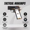 Tactical Mak Grips Girsan 1911 Grip Black Gun Grips Natural Wood Grip 3D Texture with German Silver Carving Perfect for Your Holster Weapon Speed and Accuracy and Design (Vari 9) view 2