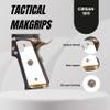 Tactical Mak Grips Girsan 1911 Grip Black Gun Grips Natural Wood Grip 3D Texture with German Silver Carving Perfect for Your Holster Weapon Speed and Accuracy and Design (Vari 9) view 3