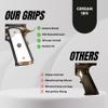 Tactical Mak Grips Girsan 1911 Grip Black Gun Grips Natural Wood Grip 3D Texture with German Silver Carving Perfect for Your Holster Weapon Speed and Accuracy and Design (Vari 9) view 4
