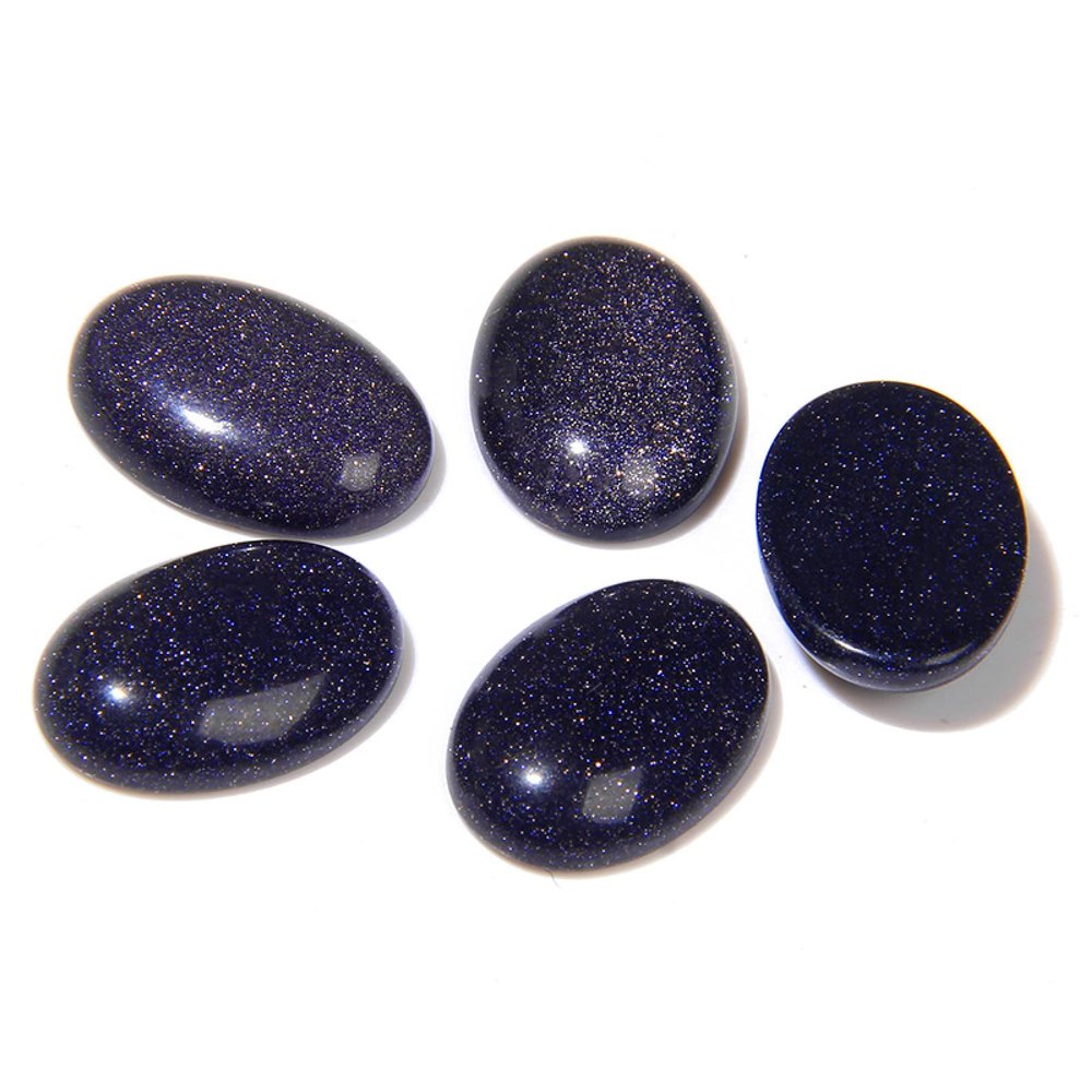 10Pcs/Lot Natural Stone Cabochon Beads Agates Oval Cabochon Stone Bead DIY Rings Handmade Gifts,2.Blue Sandstone,18x25mm