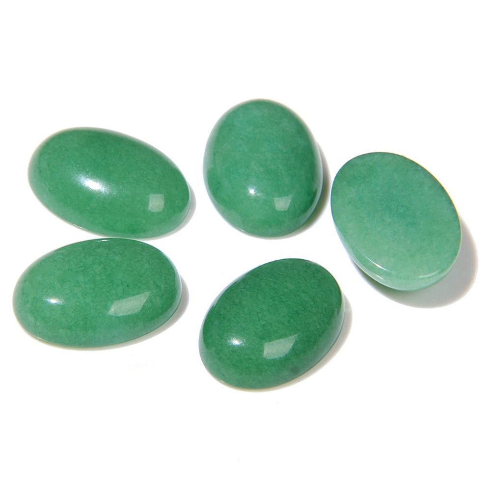 10Pcs/Lot Natural Stone Cabochon Beads Agates Oval Cabochon Stone Bead DIY Rings Handmade Gifts,24.Green Aventurine,18x25mm