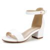 Hehainom Girls White Heels Sandals Size 2 Ankle Strap Dress Shoes Toddler Little Big Kid Flower Girl Wedding Party Pumps Shoes view 1