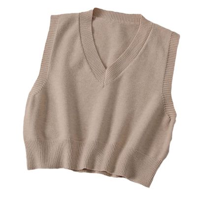 Autumn Women Sweater Korean Womens Student -Neck Pullover Loose Casual Knitting Tops Outerwear Vest s1 M