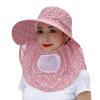 Women Wide Brim Bucket Hat Summer Adjustable Sun Hats Outdoor Travel Hiking Fisherman Cap with Lanyard (Red, One Size) view 3