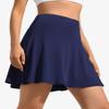 ZUTY 18" High Waisted Tennis Skirt for Women Skorts Skirts with Pockets Casual Modest Long Golf Athletic Running Dark Blue XS view 2