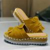 ZKXYFFS Women's Wedge Platform Sandals Open Toe Espadrilles Bow Wedge Sandals Casual Summer Classic Beach Slide Mules Shoes view 2