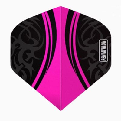 US Darts Pentathlon Magenta/Black Standard Dart Flights - 3 Sets (9 Flights) - 100 Micro (Ex-Tough), Purple/Red