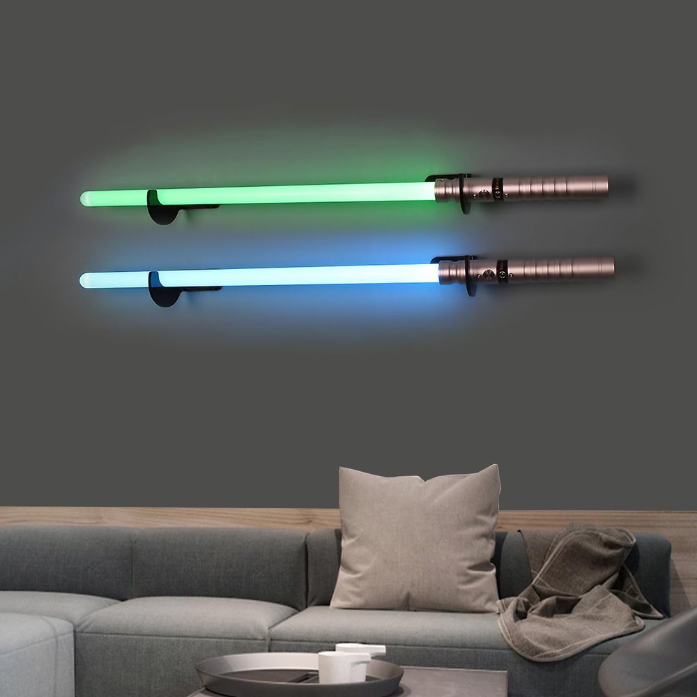 Light Saber Wall Mount Holder-Lightsaber Wall Mount-(Black 2set)-Light Saber Mount for Wall-Lightsaber Stand-Lightsaber Holder Wall Mount-Lightsaber Placement Display-(Swords Not Included)