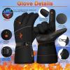 HOHXFYP Heated Gloves, 3 Levels Temperature Control, Rechargeable, Electric, Heated Cycling Gloves for Hiking, Skiing, Snowboarding, Biking view 3