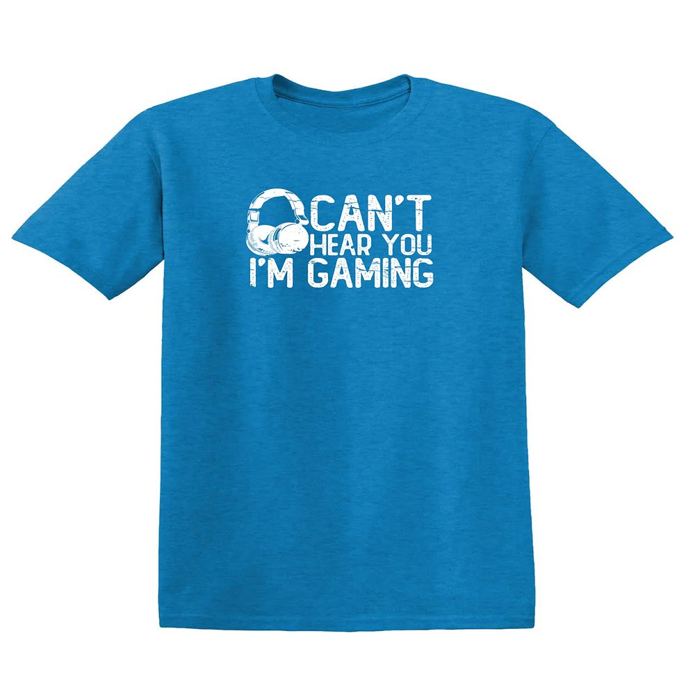 Can't Hear You I'm Gaming Headset Funny T Shirt L Heather Sapphire