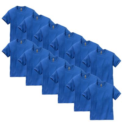 Gildan Youth Ultra Cotton T-Shirt, Style G2000B, Multipack, Royal (12-Pack), Small