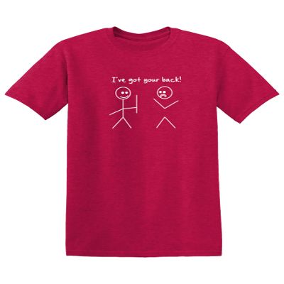 I've Got Your Back Shirt for Men Women Kids Stick Figure Friendship Tee Funny Graphic Sarcastic Joke Novelty T-Shirt S Heather Red