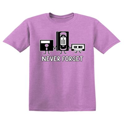 Never Forget Cassette Tape VHS Gamer Funny T Shirt S Heather Orchid
