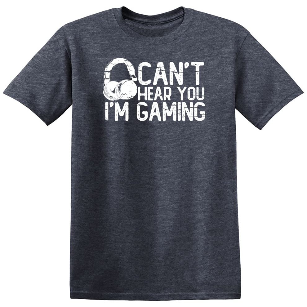 Can't Hear You I'm Gaming Headset Funny T Shirt S Heather Navy