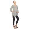 white mark Women's Maternity Empire Waist V-Neck 3/4 Sleeve Tunic Top Grey view 2