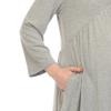 white mark Women's Maternity Empire Waist V-Neck 3/4 Sleeve Tunic Top Grey view 4