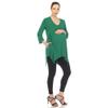 white mark Women's Maternity Empire Waist V-Neck 3/4 Sleeve Tunic Top Green view 2