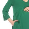 white mark Women's Maternity Empire Waist V-Neck 3/4 Sleeve Tunic Top Green view 4