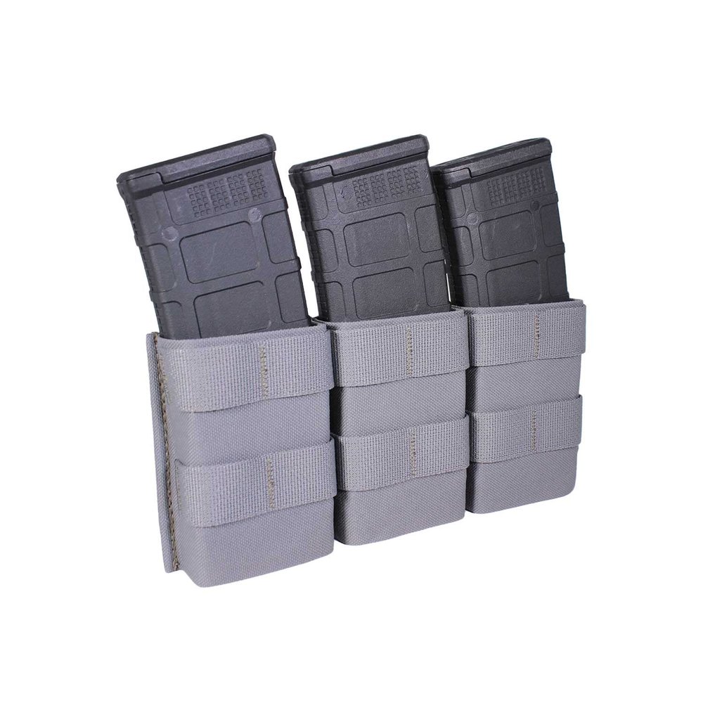 Esstac Triple Midlength 5.56 M4 KYWI Mag Pouch (Wolf Grey, Attachment Method: 6X Malice Clips)