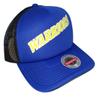 Mitchell & Ness Golden State Warriors Jersey Hook Trucker Mesh Snapback Adjustable Hat Cap - Blue view 1