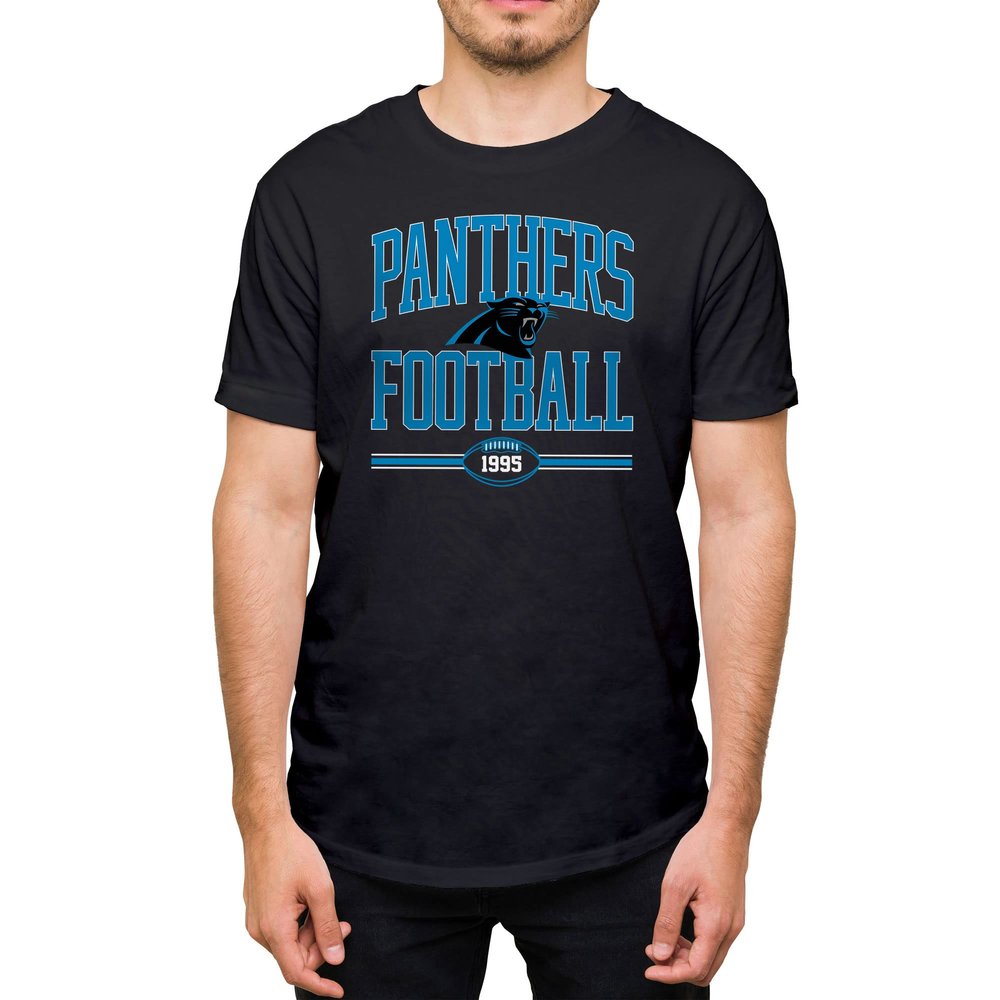 Hybrid Sports NFL - Carolina Panthers - Football Arch - Men's & Women's Short Sleeve T-Shirt - Size 3 X-Large, Carolina Panthers - Black