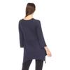 white mark Women's Maternity Empire Waist V-Neck 3/4 Sleeve Tunic Top Navy view 3