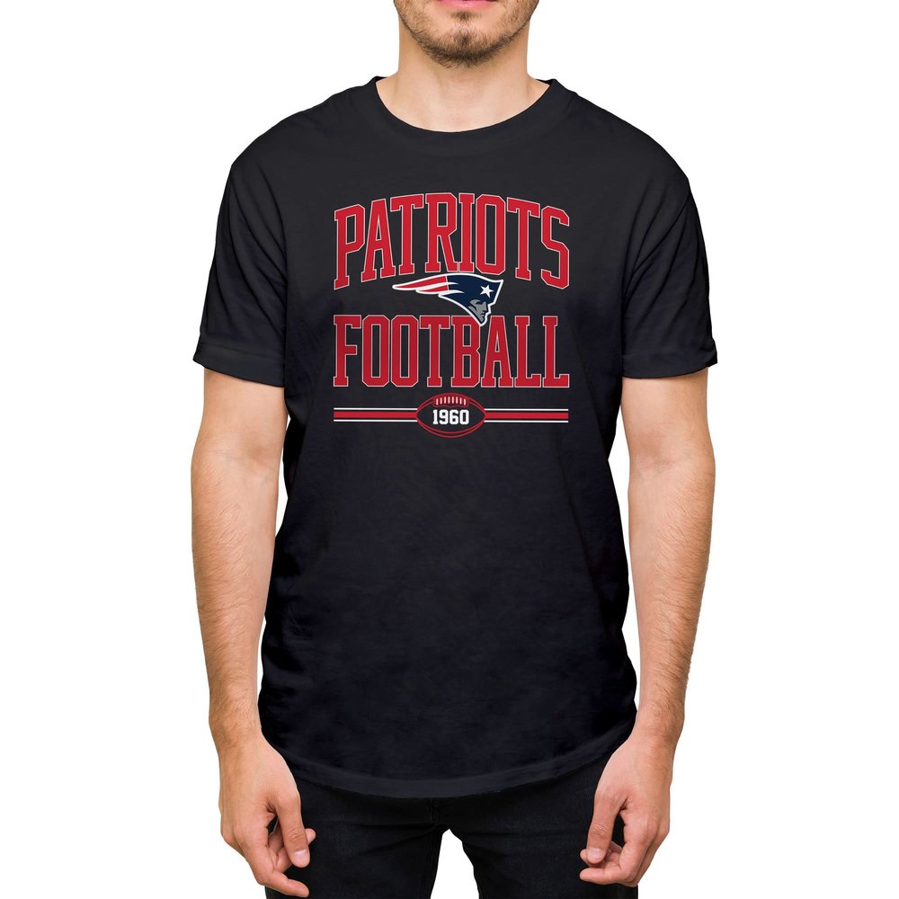 Hybrid Sports NFL - New England Patriots - Football Arch - Men's & Women's Short Sleeve T-Shirt - Size 2 X-Large, New England Patriots - Black, XX-Large